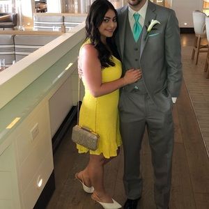 Lulus bright yellow lace dress